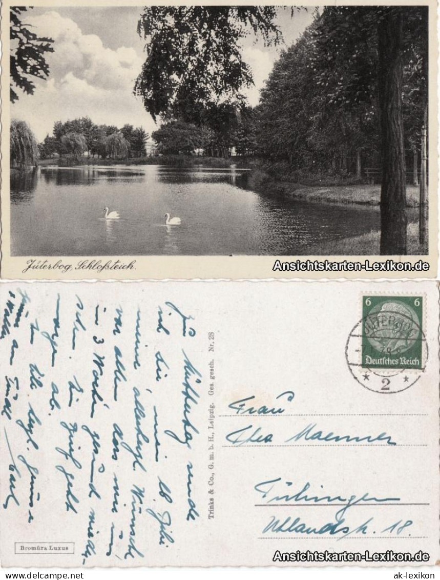 Ansichtskarte Jüterbog Schloßteich 1938