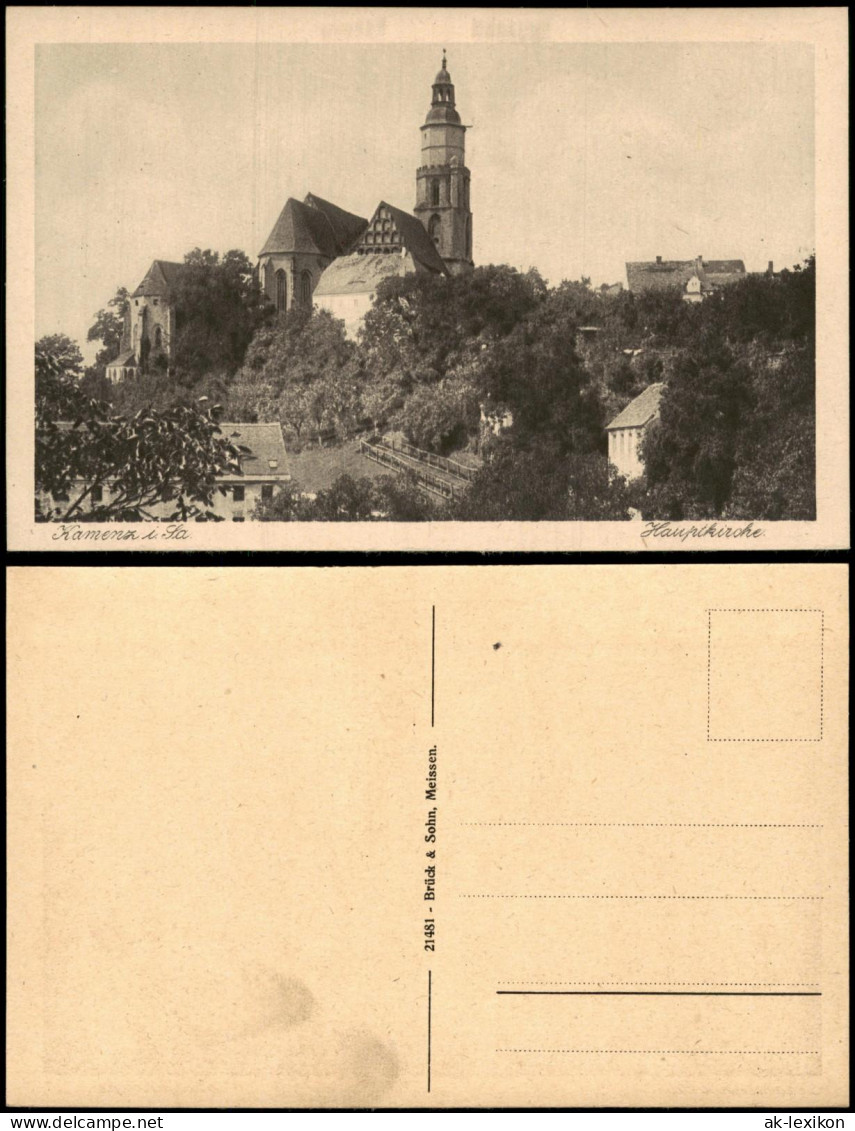 Ansichtskarte Kamenz Kamjenc Hauptkirche, Kamenz 1920