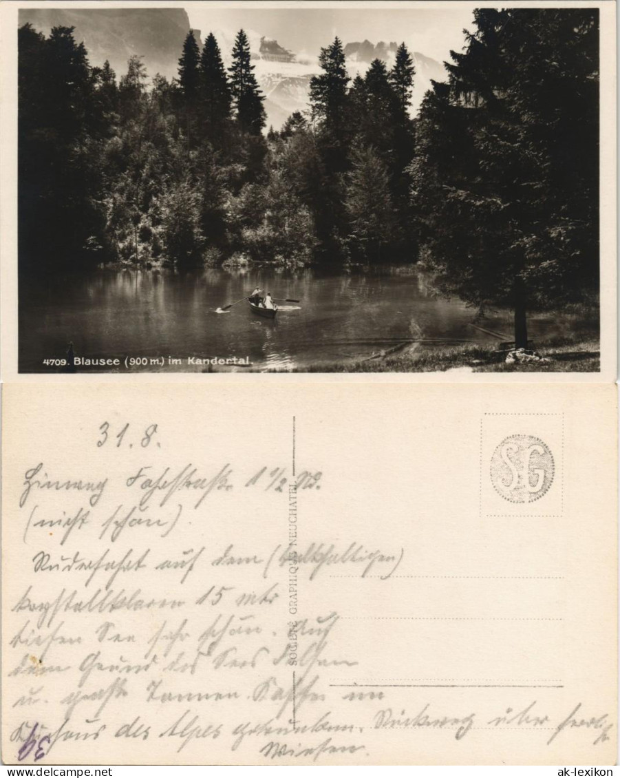 Ansichtskarte Kandergrund Kandertal Blausee 1929