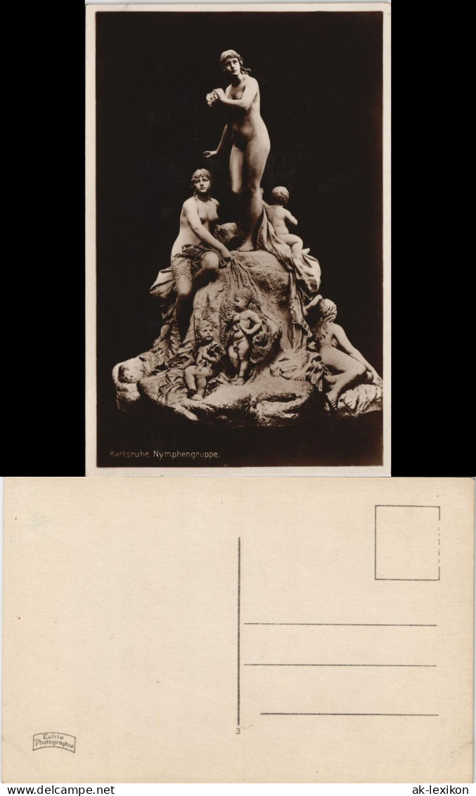 Ansichtskarte Karlsruhe Karlsruhe Nymphengruppe 1930