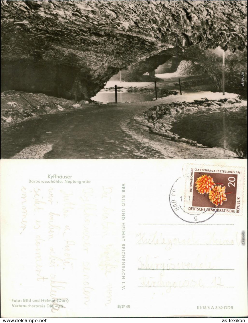 Ansichtskarte Kelbra (Kyffhäuser) Barbarossahöhle, Neptungrotte 1962