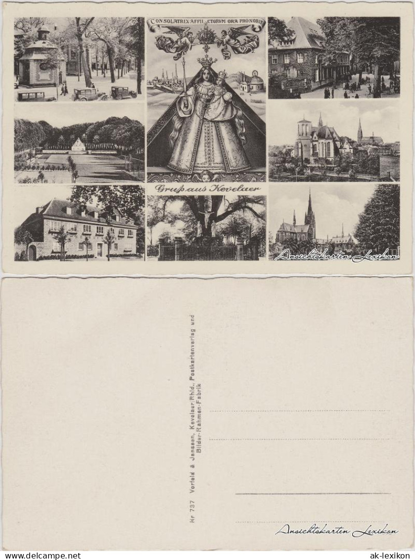 Ansichtskarte Kevelaer Mehrbild: Kirche, Gaststätte und Plätze 1939
