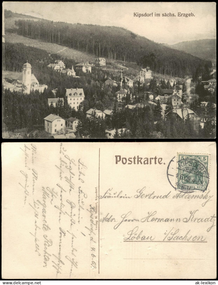 Ansichtskarte Kipsdorf-Altenberg (Erzgebirge) Stadtpartie 1909