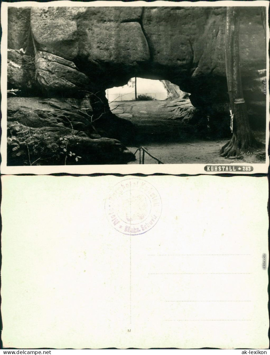 Ansichtskarte Kirnitzschtal Kuhstall, Himmelsleiter - Sächsische Schweiz 1932