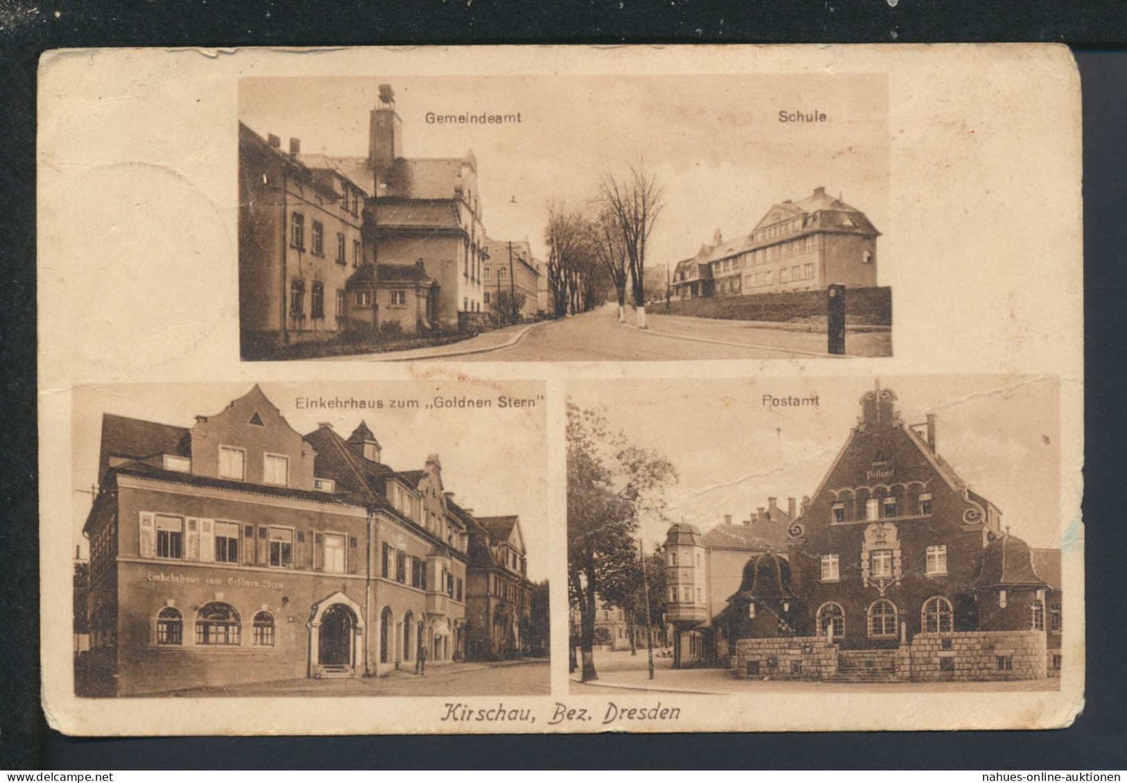 Ansichtskarte Kirschau Dresden Sachsen Schule Postamt Gifhorn Niedersachsen