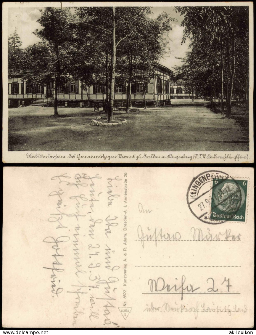 Ansichtskarte Klingenberg (Sachsen) Waldkinderheim 1937