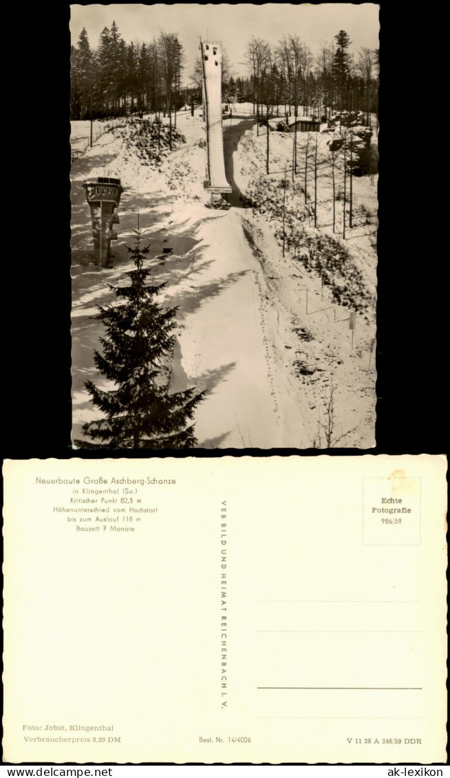 Ansichtskarte Klingenthal DDR AK Neuerbaute Große Aschberg-Schanze 1959