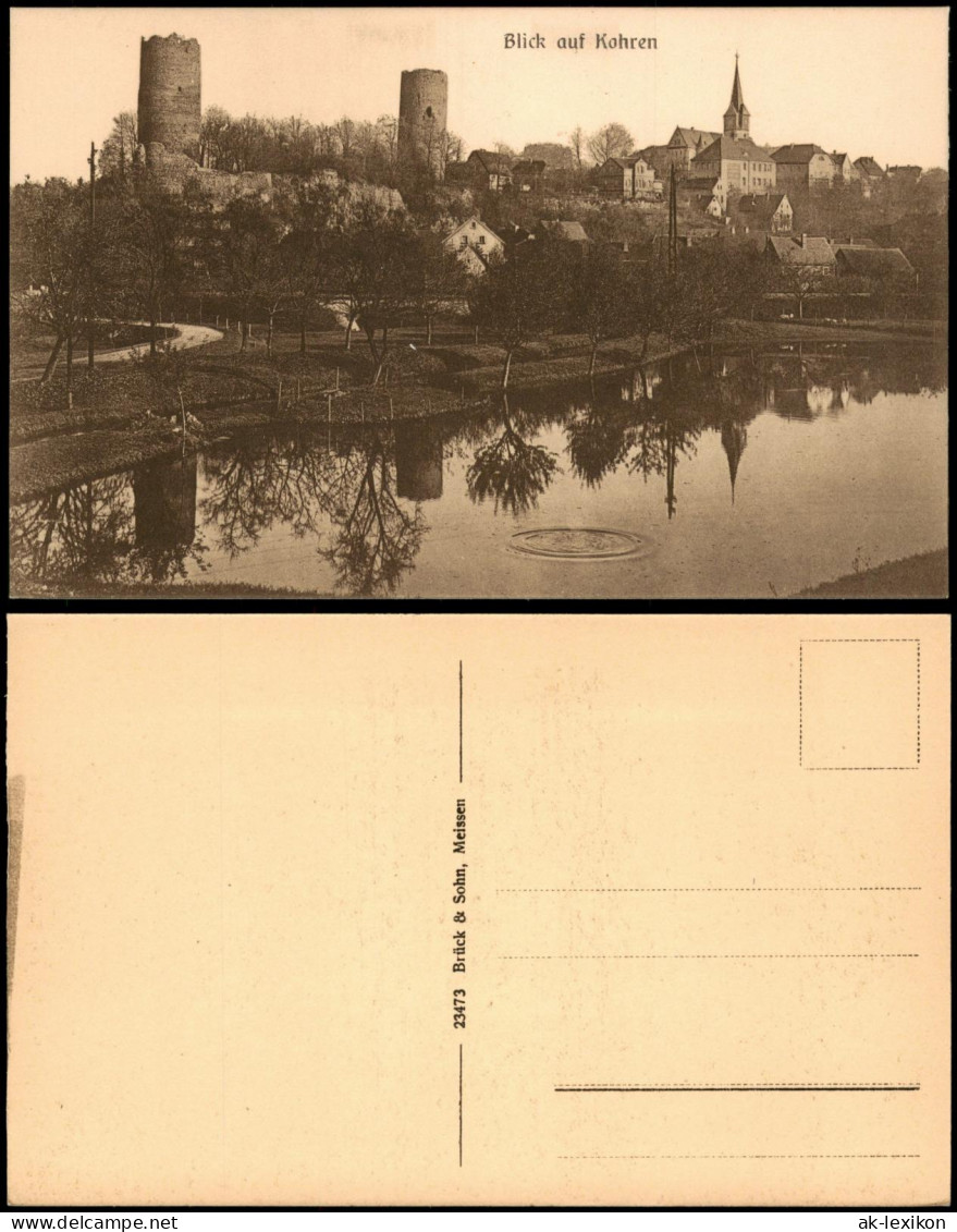 Ansichtskarte Kohren-Sahlis Stadtpartie 1925