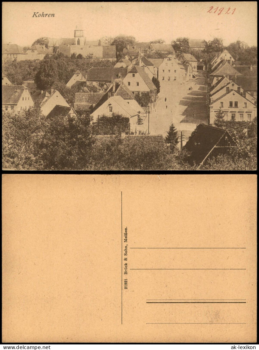 Ansichtskarte Kohren-Sahlis Straßenpartie 1921