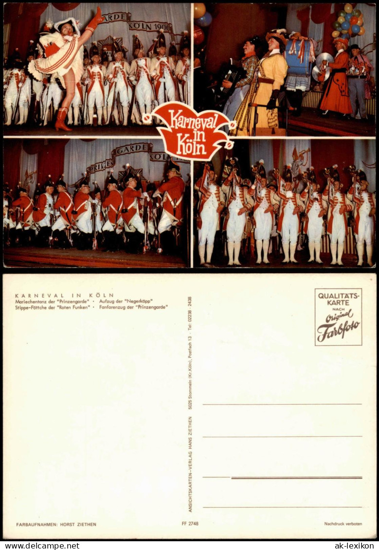 Ansichtskarte Köln Karneval Mariechentanz, Aufzug der Negerköpp 1975