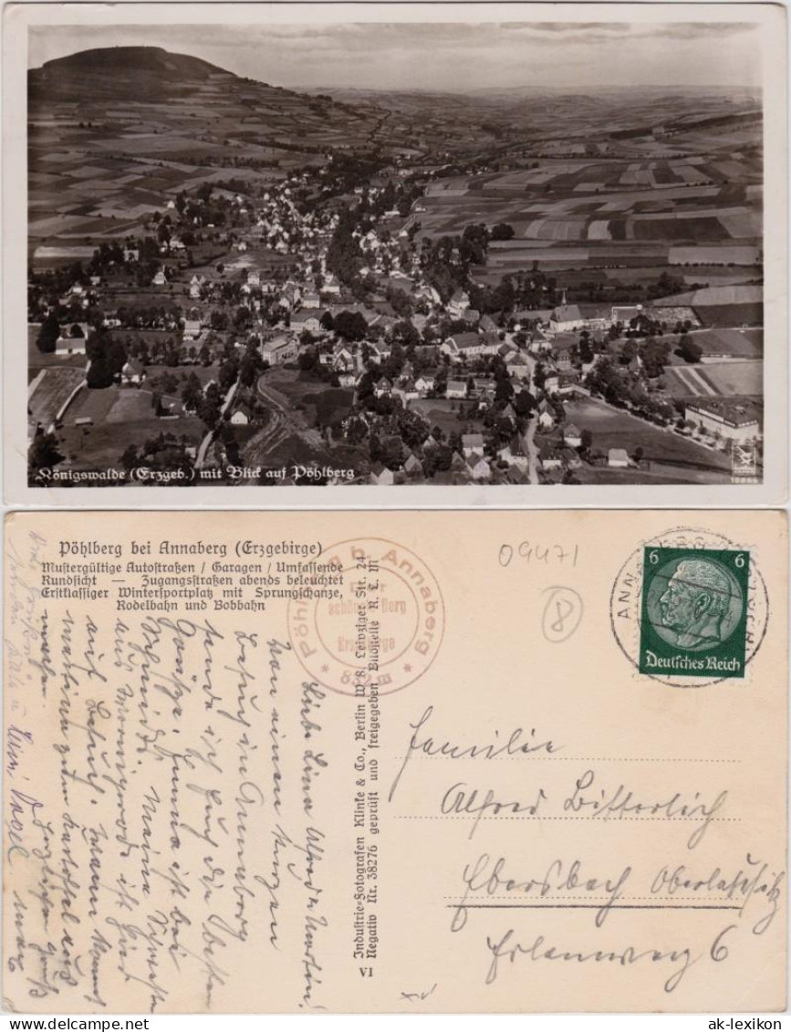 Ansichtskarte Königswalde (Erzgebirge) Luftbild 1938