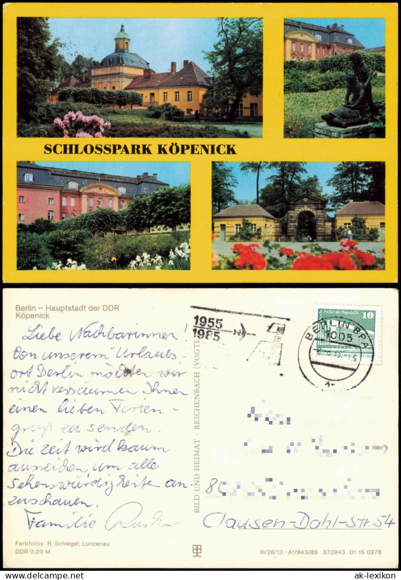 Ansichtskarte Köpenick Berlin Schlosspark Köpenick 1985