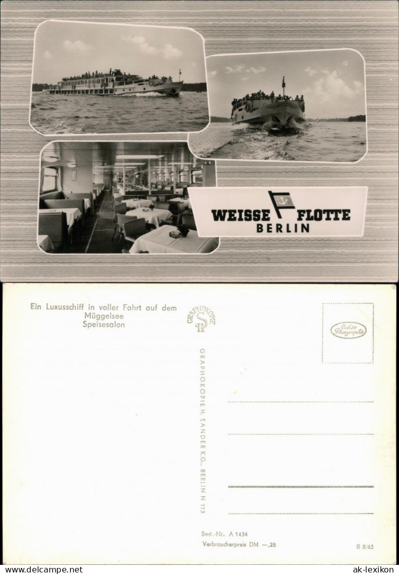 Ansichtskarte Köpenick-Berlin Weiße Flotte Berlin auf dem Müggelsee 1963
