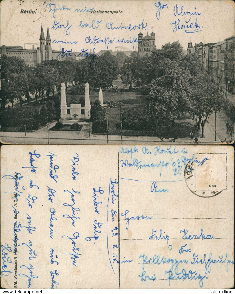 Ansichtskarte Kreuzberg-Berlin Mariannenplatz 1918