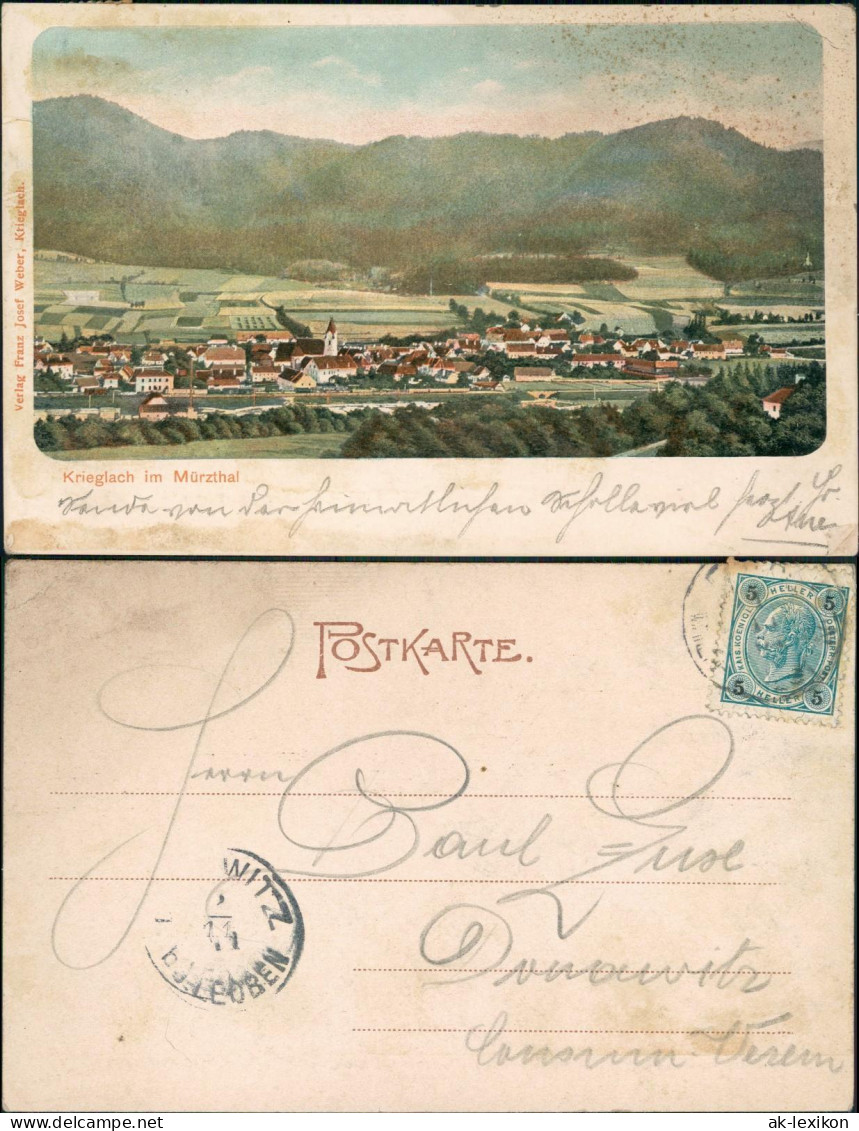 Ansichtskarte Krieglach Stadtpartie 1899