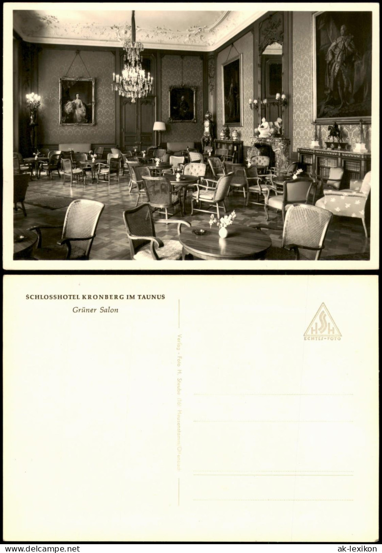 Ansichtskarte Kronberg im Taunus Grüner Salon im Schlosshotel Kronberg 1955