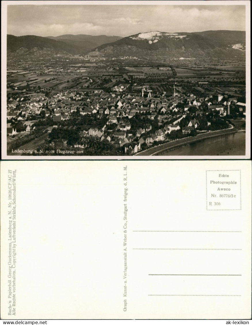 Ansichtskarte Ladenburg (Neckar) Luftbild 1931