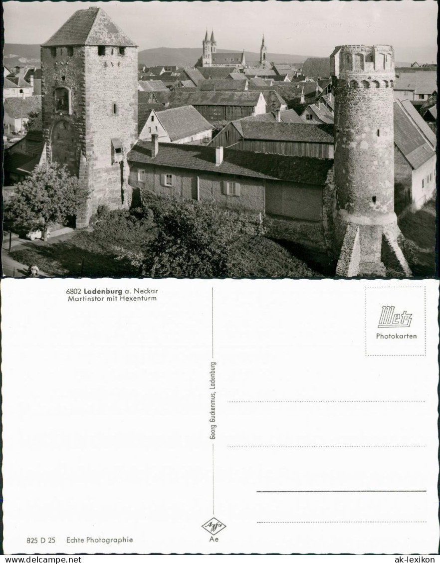 Ansichtskarte Ladenburg (Neckar) Martinstor mit Hexenturm 1960