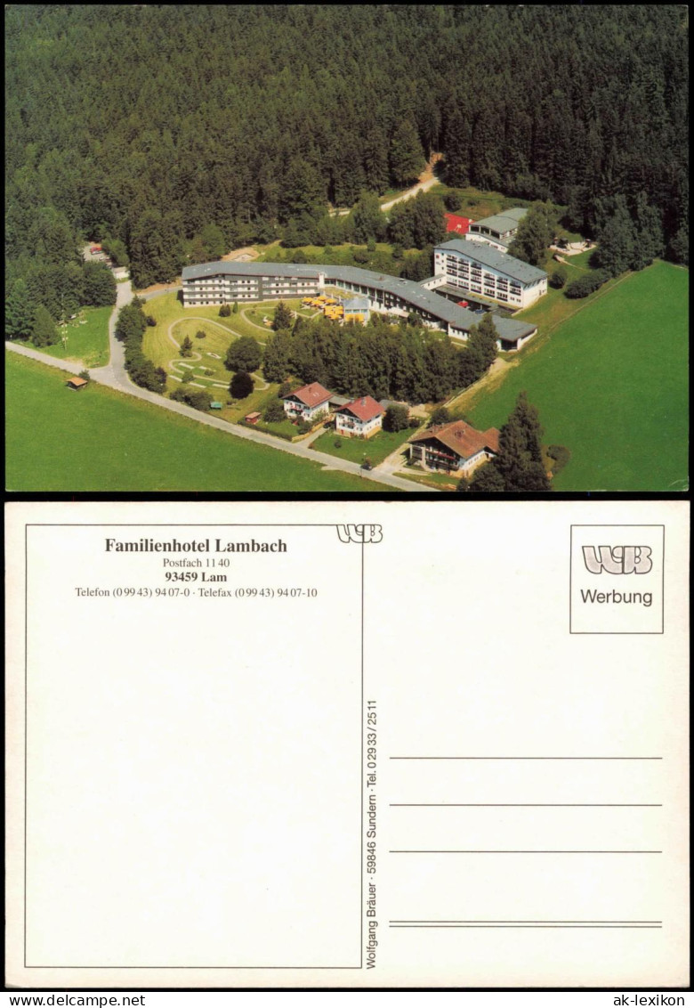 Ansichtskarte Lambach-Lam (Oberpfalz) Familienhotel Lambach, Luftaufnahme 1980