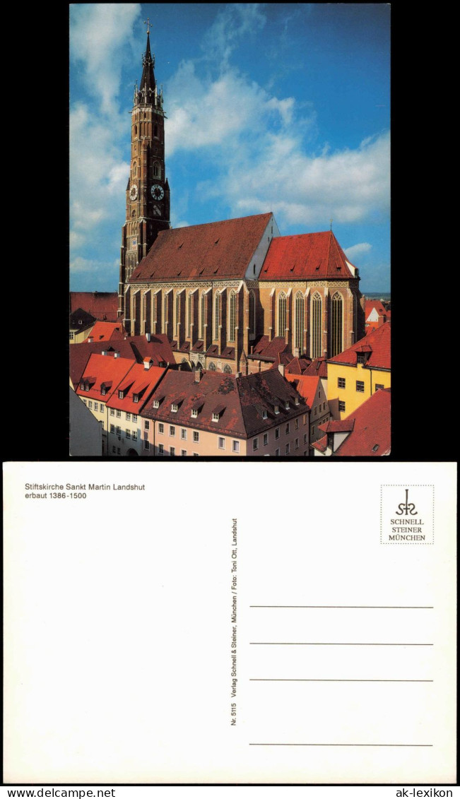 Ansichtskarte Landshut Stiftskirche Sankt Martin Landshut 1980