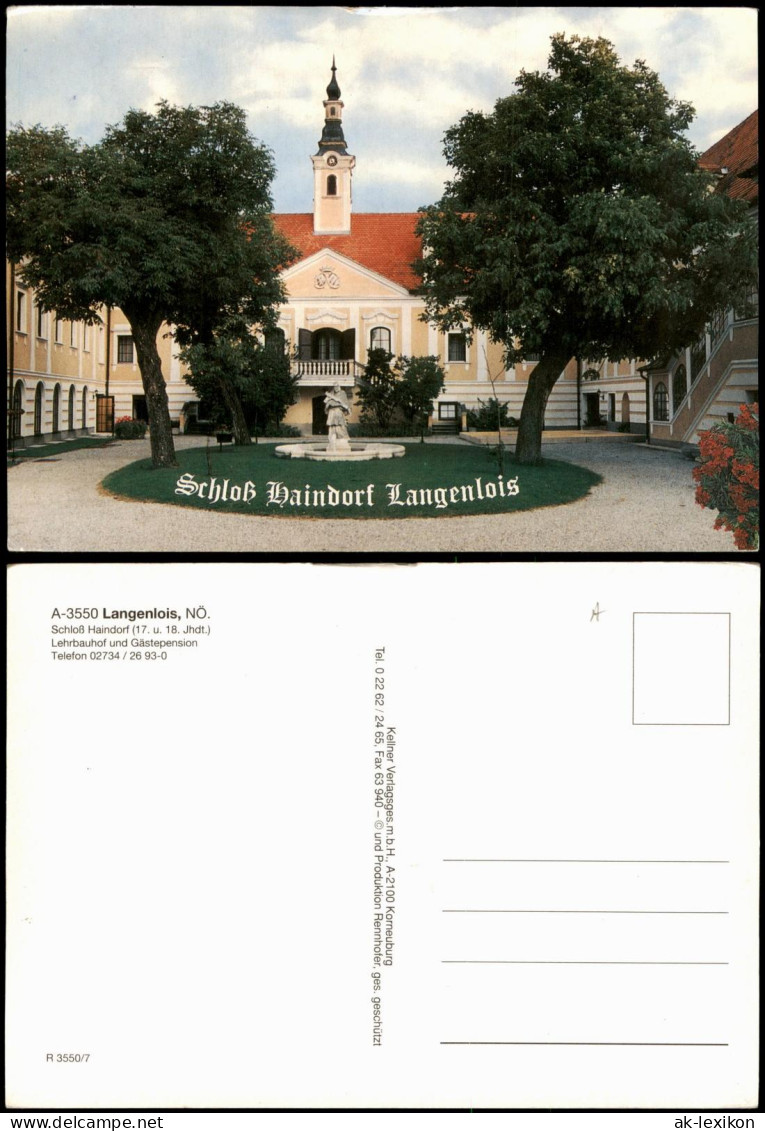 Ansichtskarte Langenlois Schloss Haindorf Lehrbauhof und Gästepension 1990