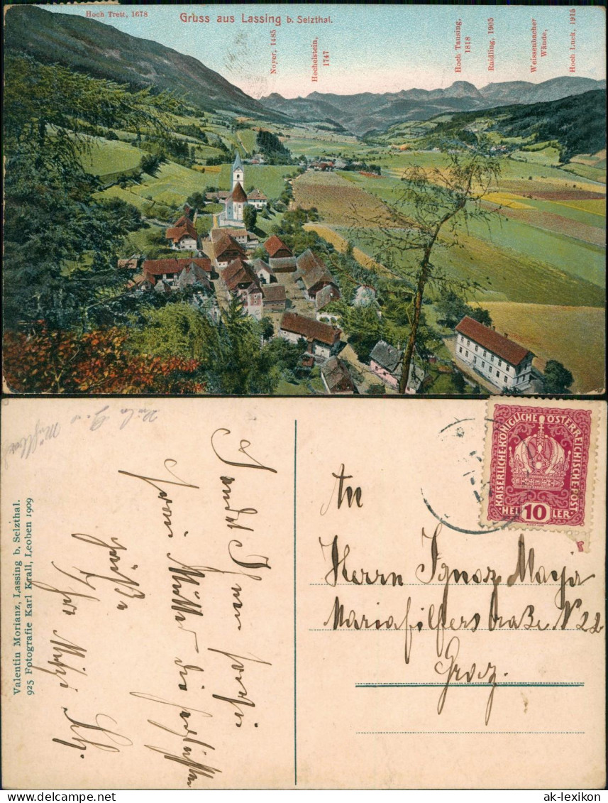 Ansichtskarte Lassing Selzthal Steiermark Stadtpartie 1909