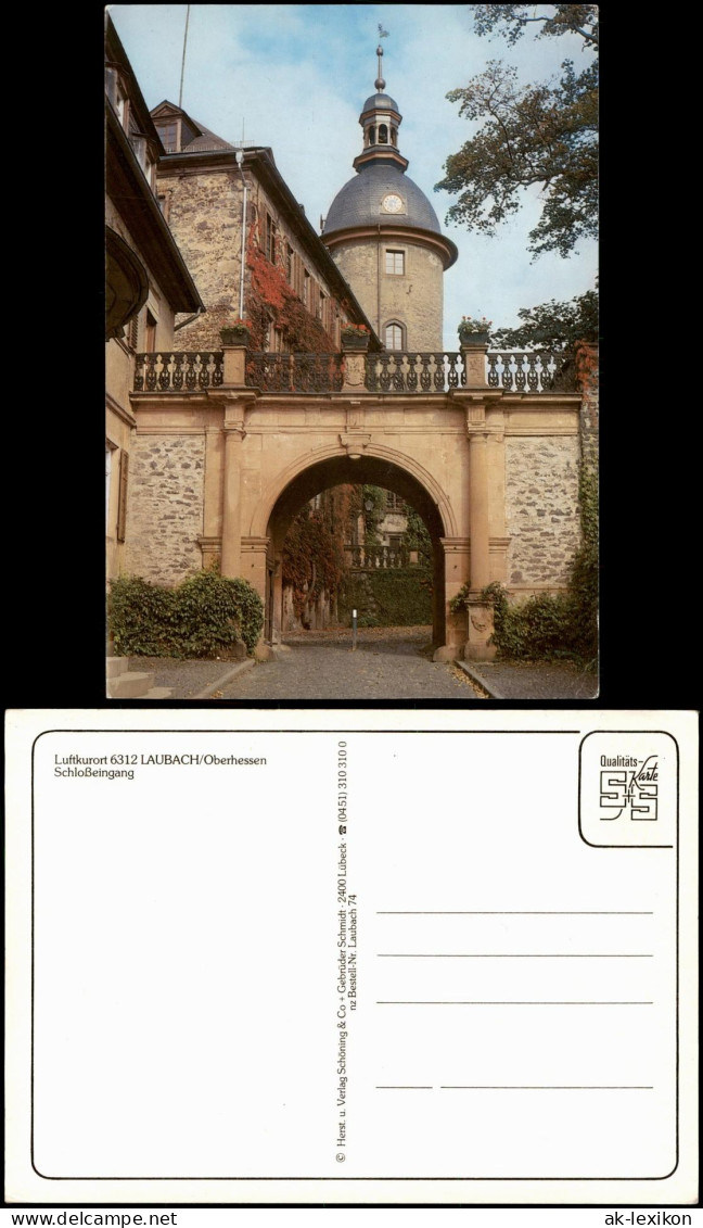 Ansichtskarte Laubach (Hessen) Schloß Schloßeingang (Castle Building) 1980