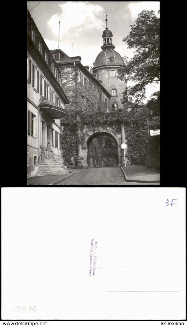 Ansichtskarte Laubach (Hessen) Straßenpartie - Eingang zum Schloß 1979