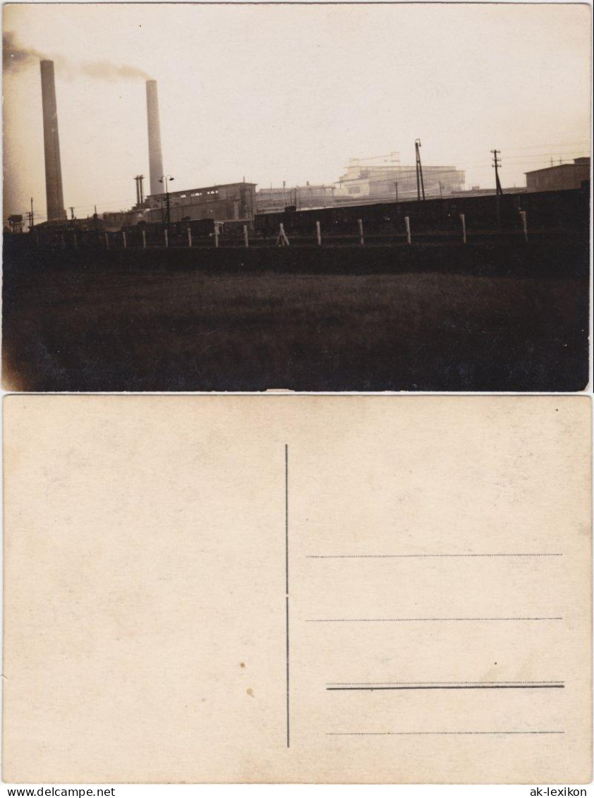 Ansichtskarte Lauta Fabrik und Gleisanlagen b. Hoyerswerda Privatfotokarte 1928