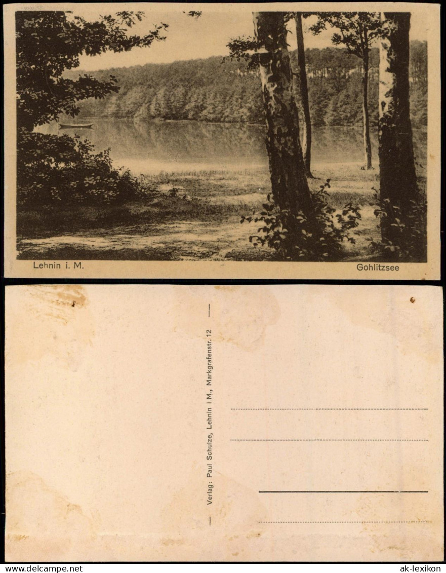 Ansichtskarte Lehnin-Kloster Lehnin Gohlitzsee 1924