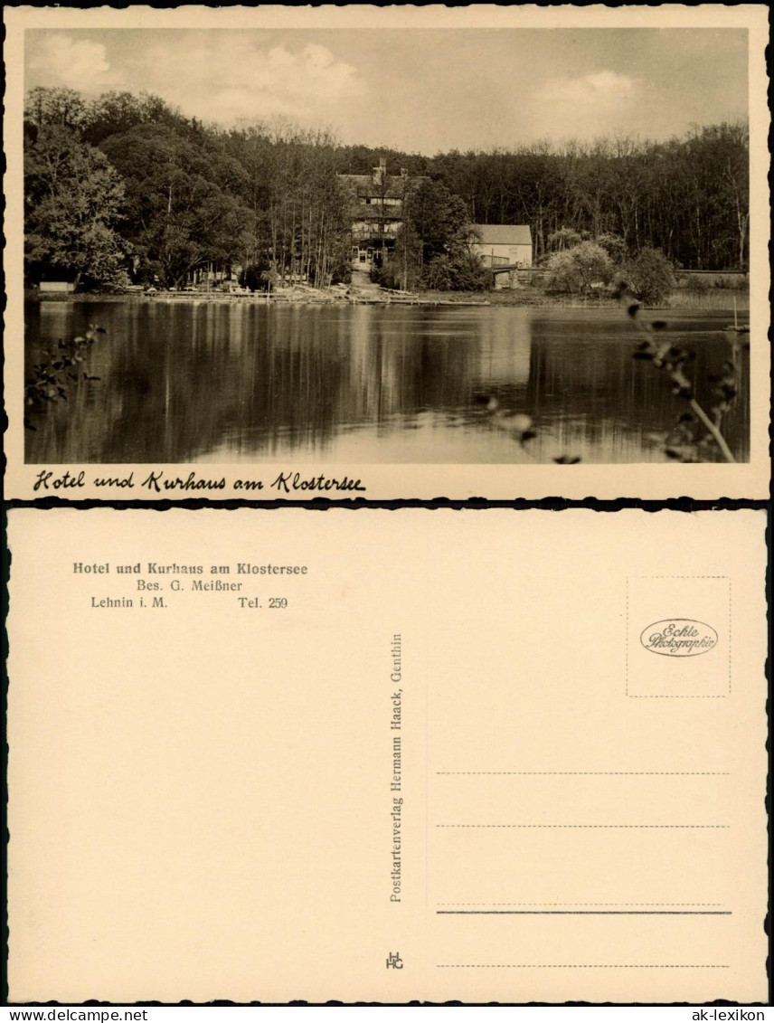 Ansichtskarte Lehnin-Kloster Lehnin Hotel am Klostersee 1936
