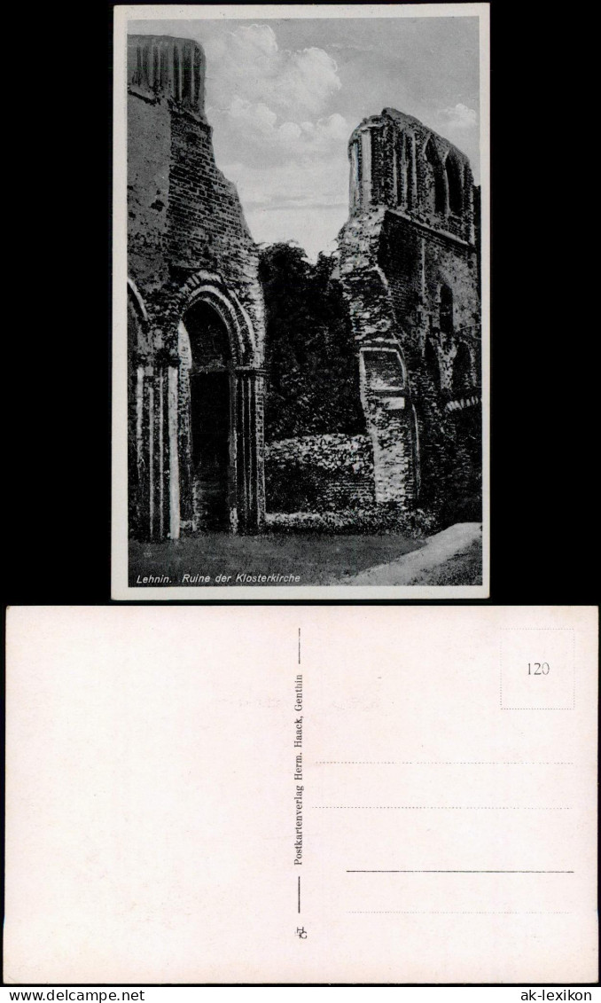 Ansichtskarte Lehnin-Kloster Lehnin Lehnin Ruine der Klosterkirche 1920
