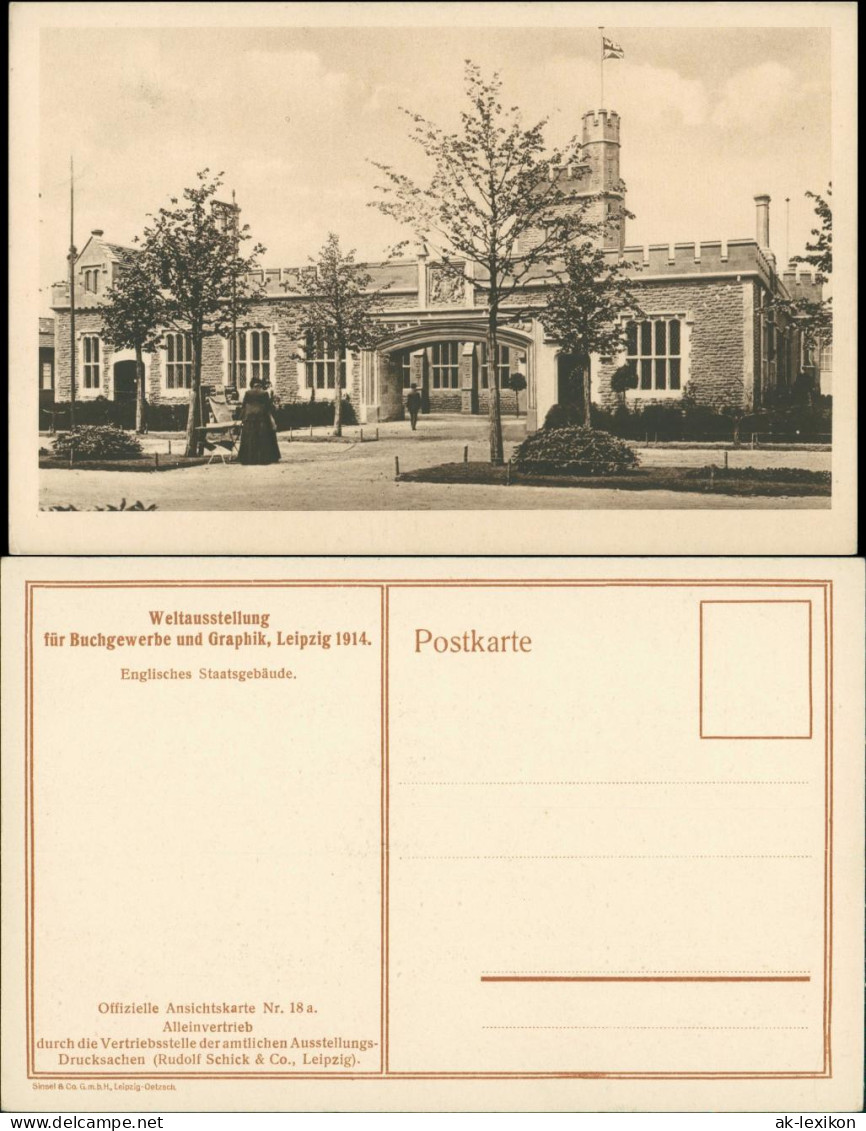 Ansichtskarte Leipzig Buchgewerbe Ausstellung - Englisches Staatsgebäude 1914