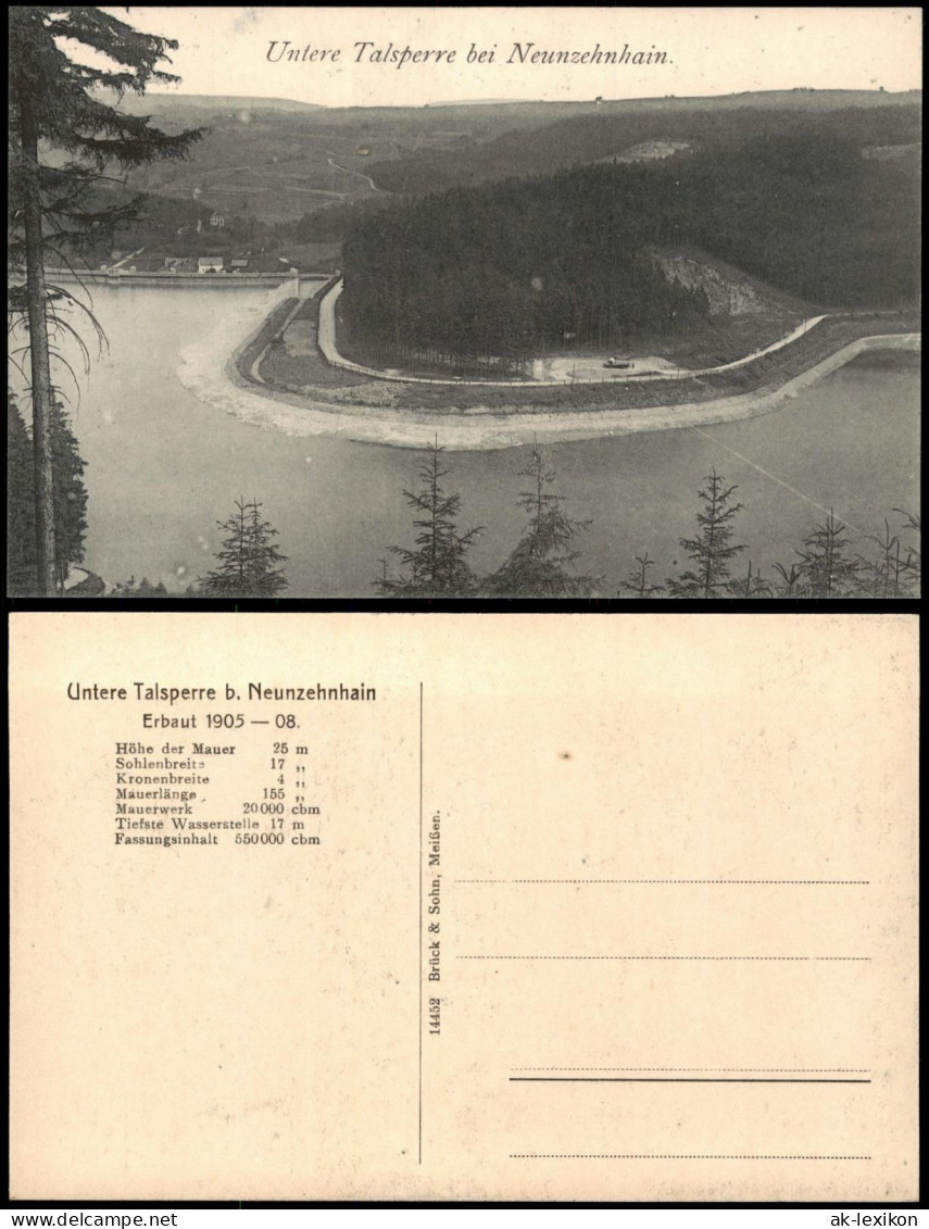 Ansichtskarte Lengefeld (Erzgebirge) Untere Talsperre 1910