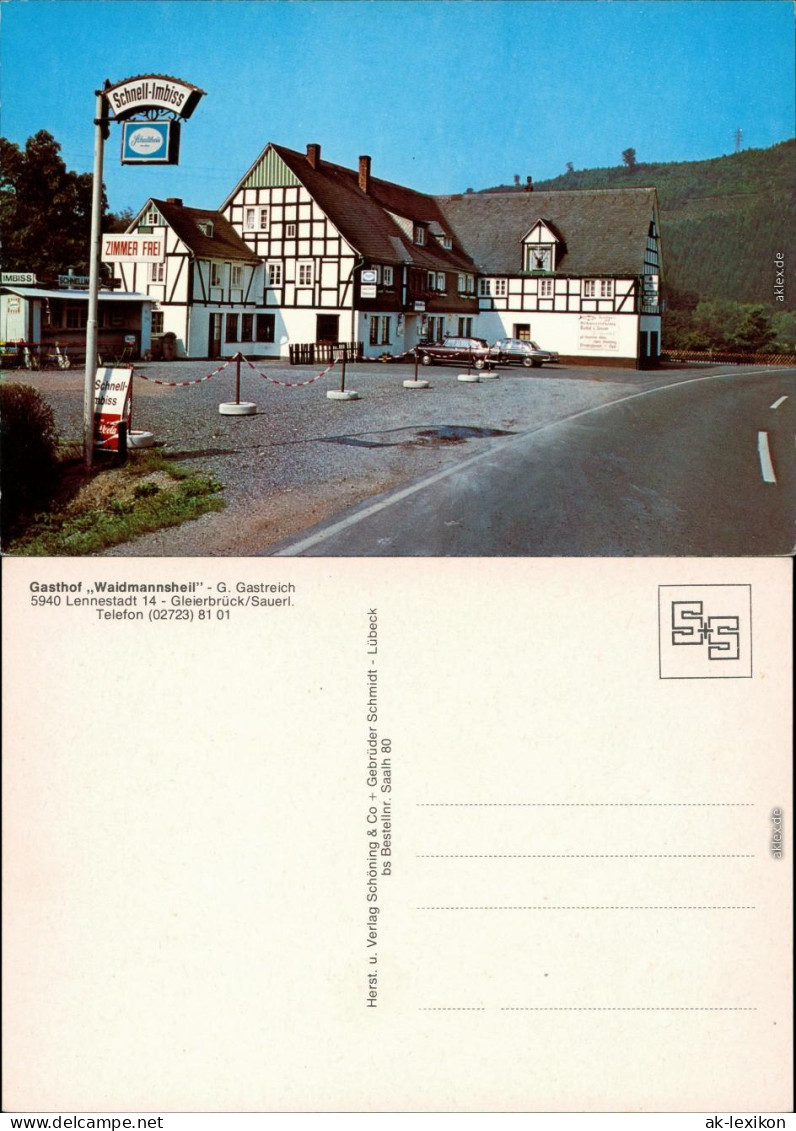 Ansichtskarte Lennestadt Gasthof Waidmannsheil 1972