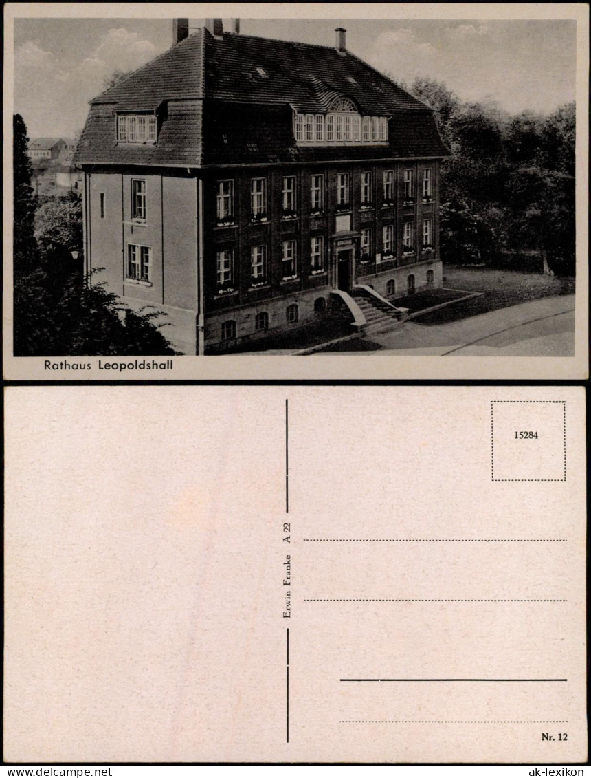 Ansichtskarte Leopoldshall-Staßfurt Stassfurt Rathaus 1940