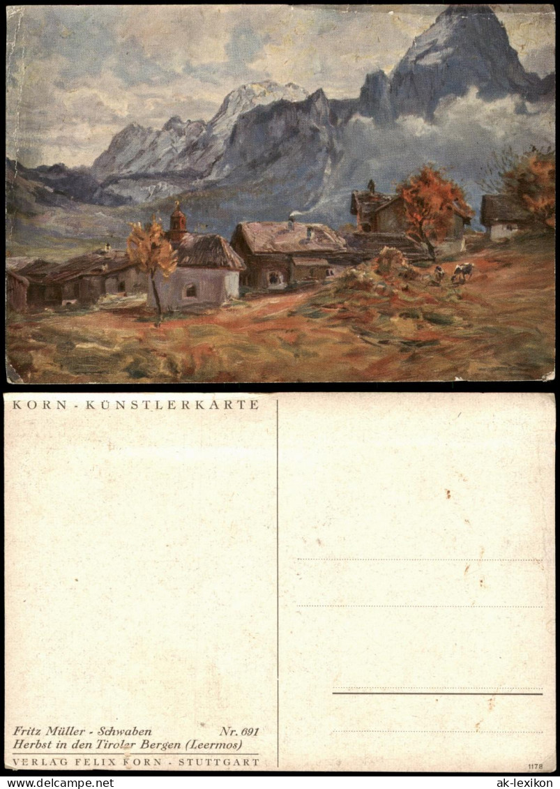 Ansichtskarte Lermoos Herbst in den Tiroler Bergen bei Lermoos 1920