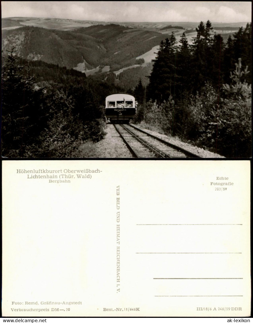 Ansichtskarte Lichtenhain/Bergbahn-Oberweißbach Oberweißbacher Bergbahn 1959