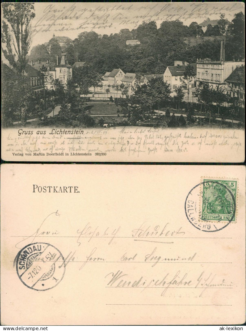 Ansichtskarte Lichtenstein (Sachsen) Stadtpartie 1908