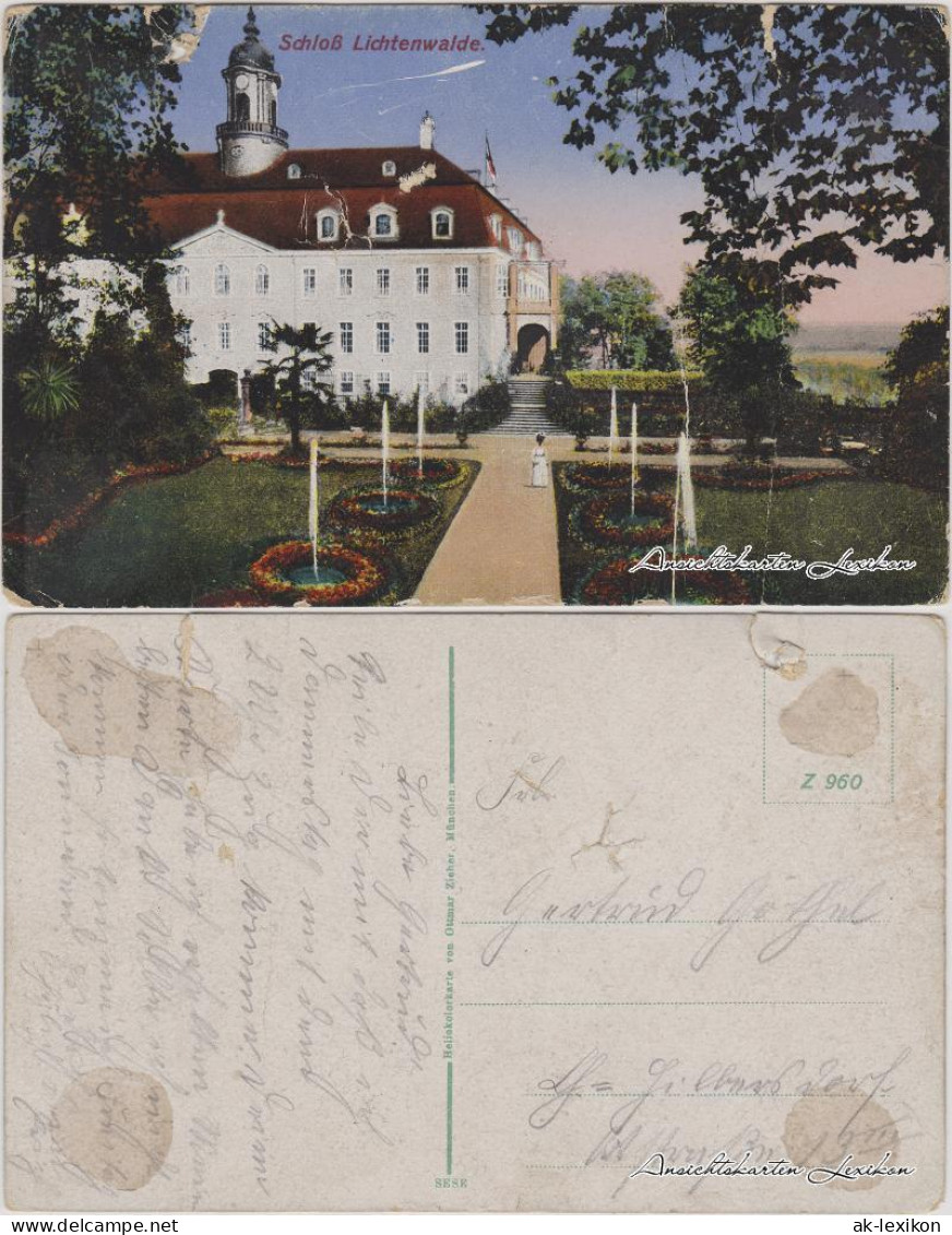 Ansichtskarte Lichtenwalde-Niederwiesa Schloß Lichtenwalde 1918
