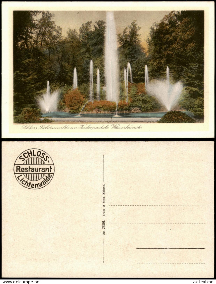 Ansichtskarte Lichtenwalde-Niederwiesa Schloß Wasserkünste 1926
