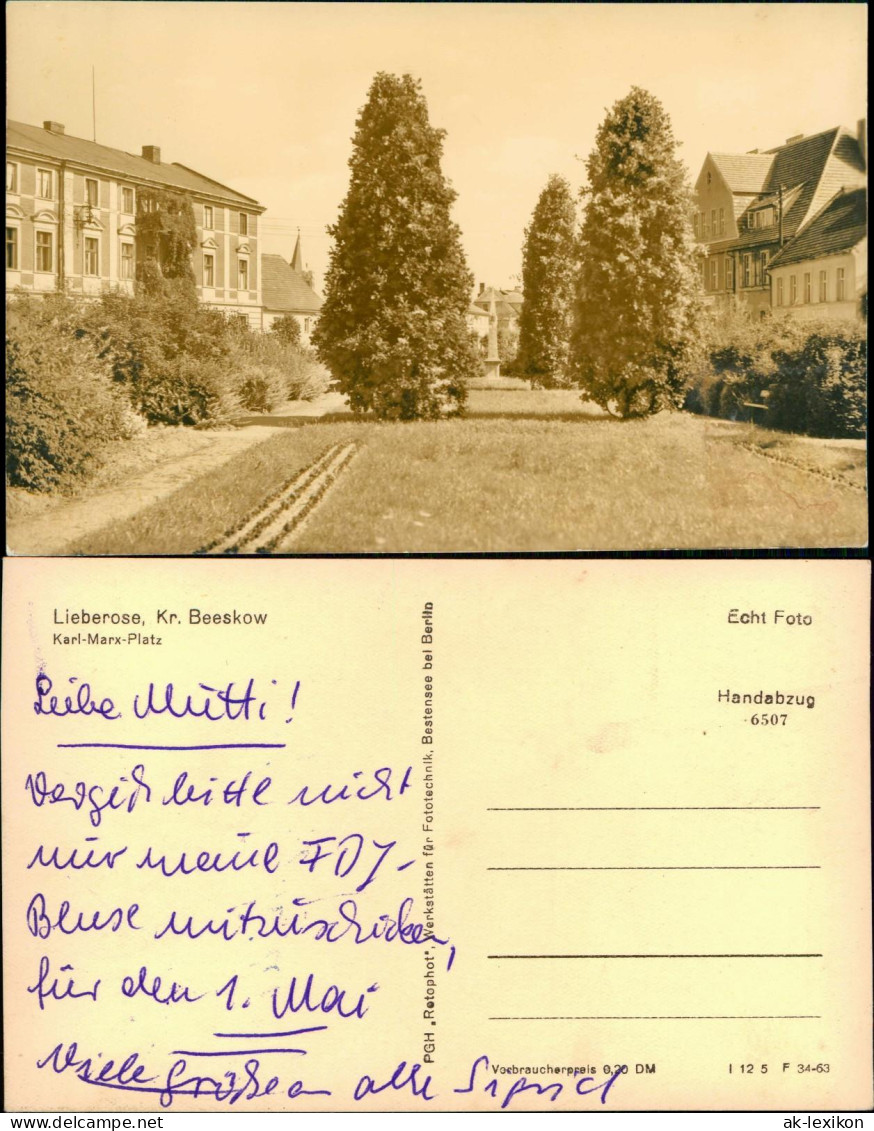 Ansichtskarte Lieberose Karl-Marx-Platz - Fotokarte 1963  Kr. Beeskow