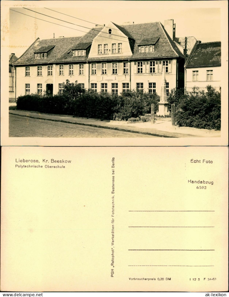 Ansichtskarte Lieberose Polytechnische Oberschule 1963