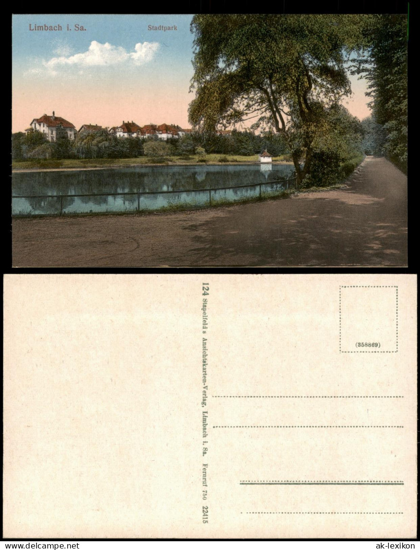 Ansichtskarte Limbach-Oberfrohna Stadtpark 1914