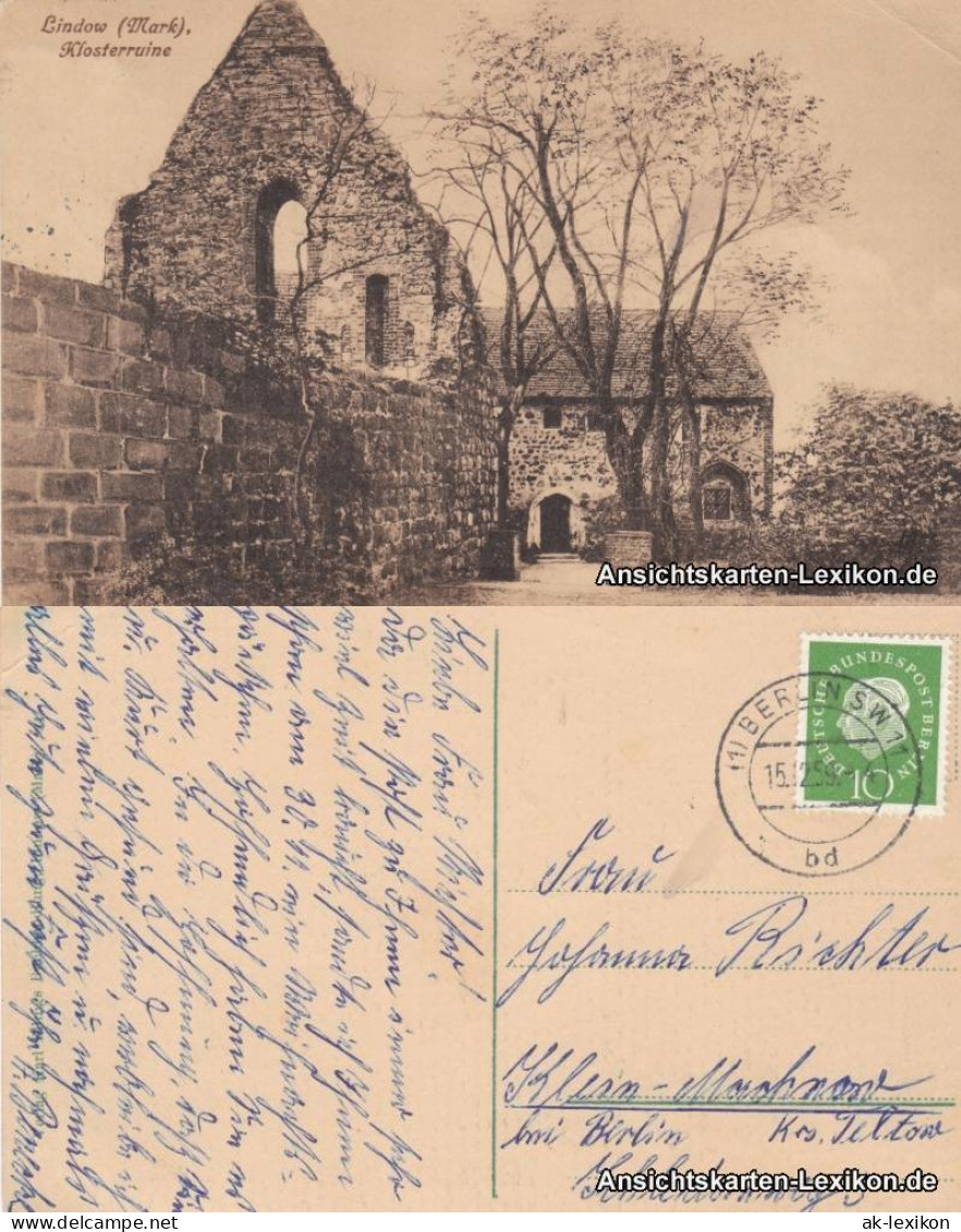 Ansichtskarte Lindow (Mark) Partie an der Klosterruine 1923