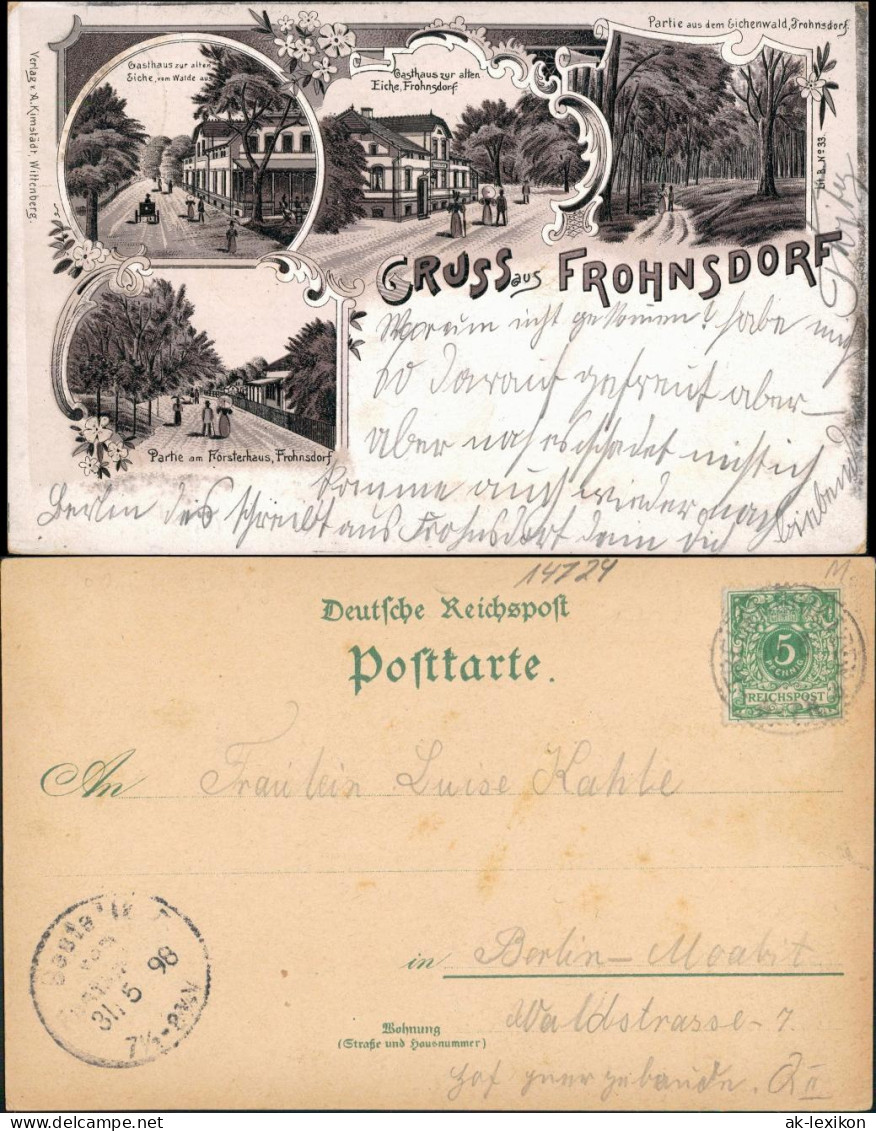 Ansichtskarte Litho AK Frohnsdorf-Treuenbrietzen Straßen, Geschäfte 1898