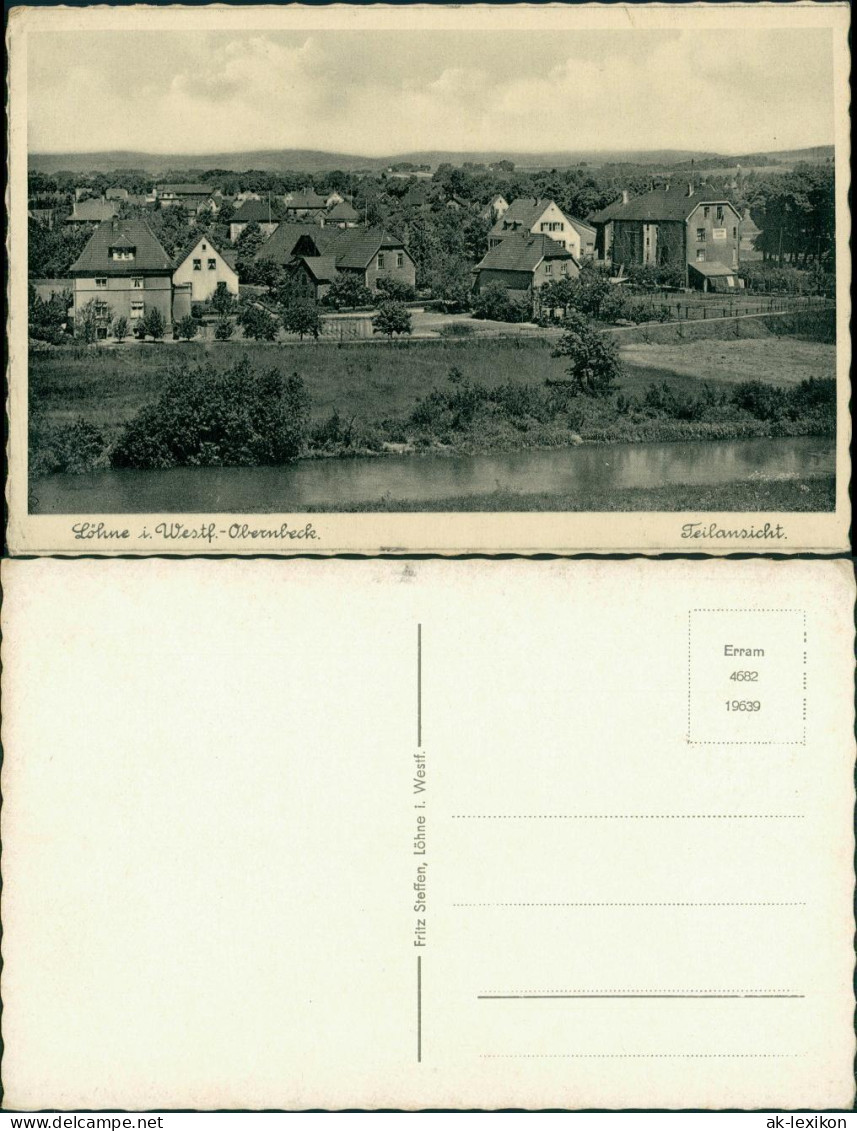 Ansichtskarte Löhne Blick auf die Stadt 1932