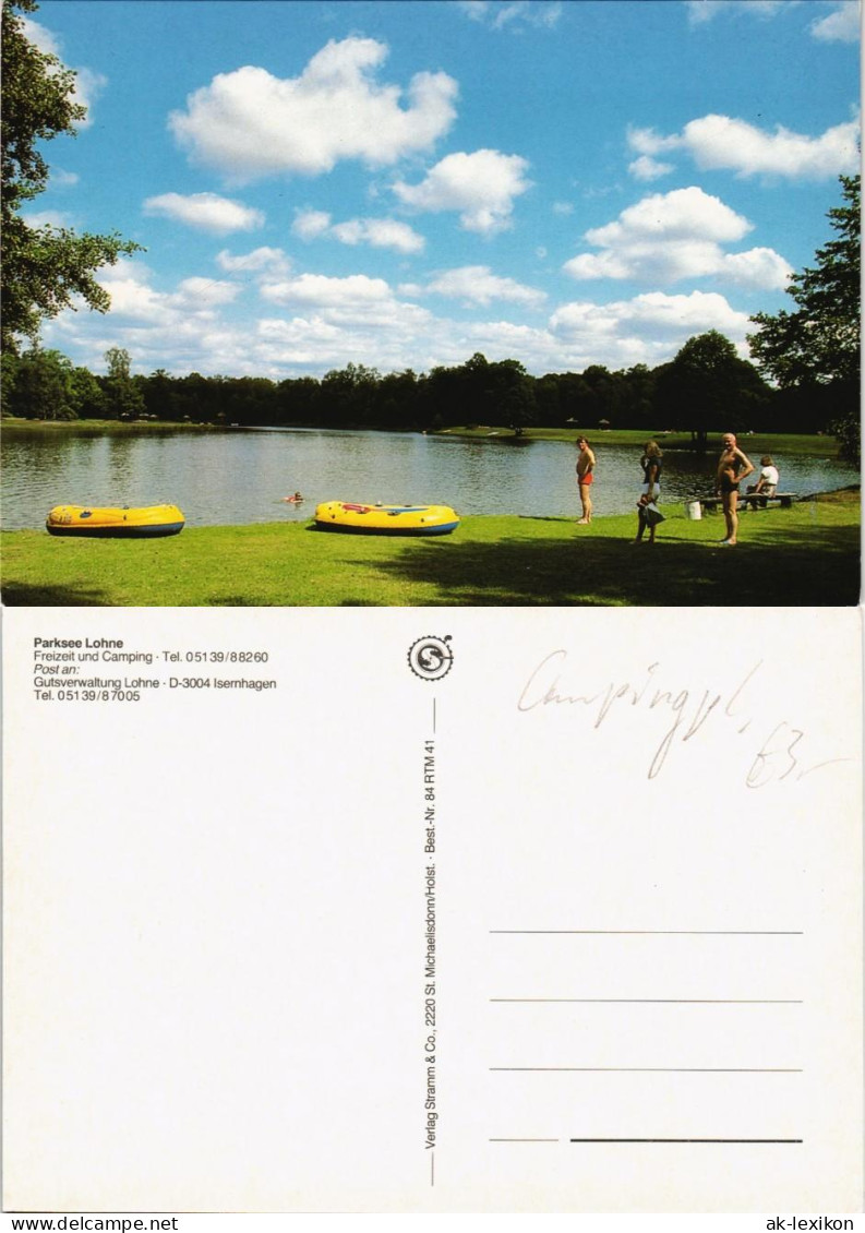 Ansichtskarte Lohne (Oldenburg) Parksee Lohne Freizeit und Camping 1980
