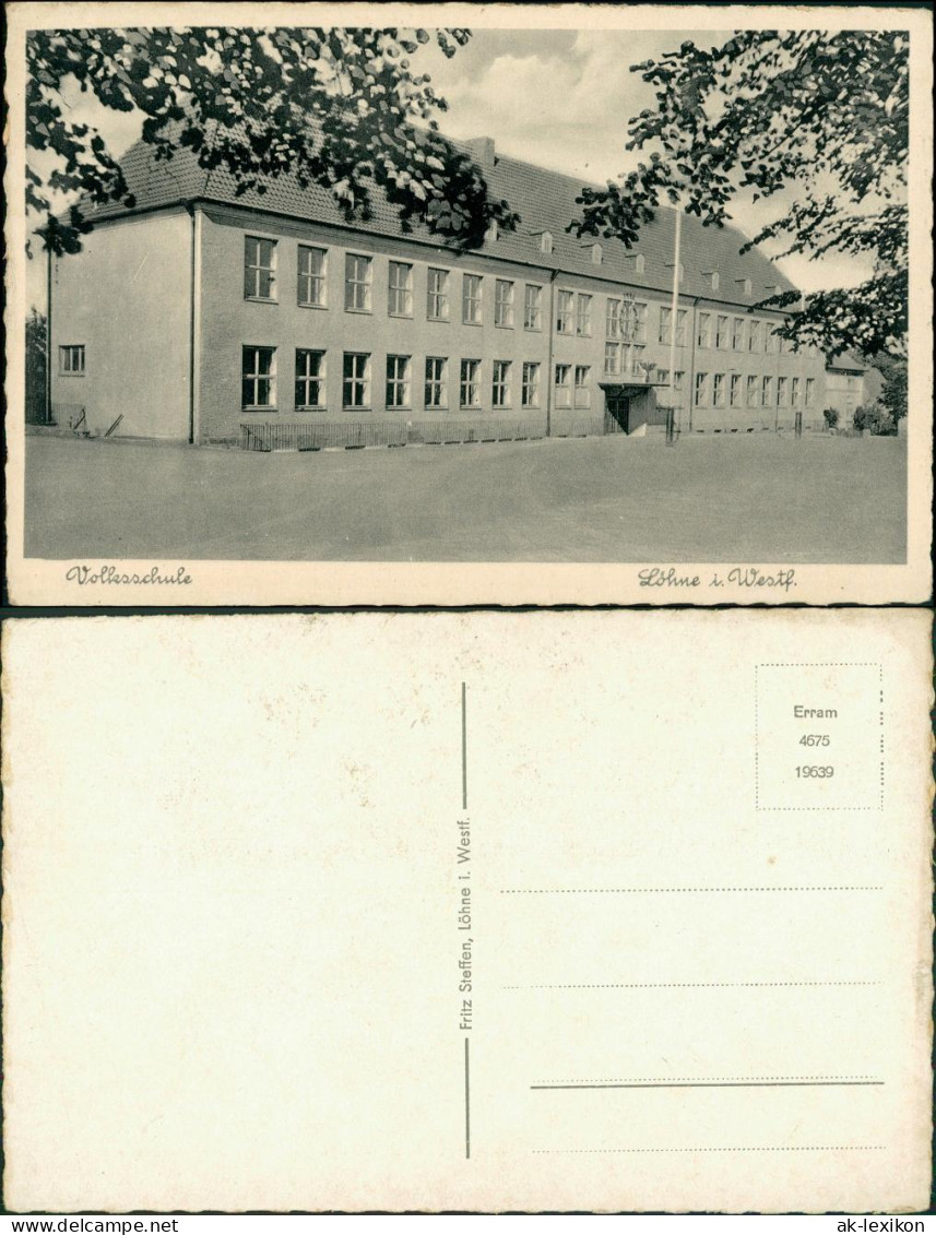 Ansichtskarte Löhne Volksschule 1932