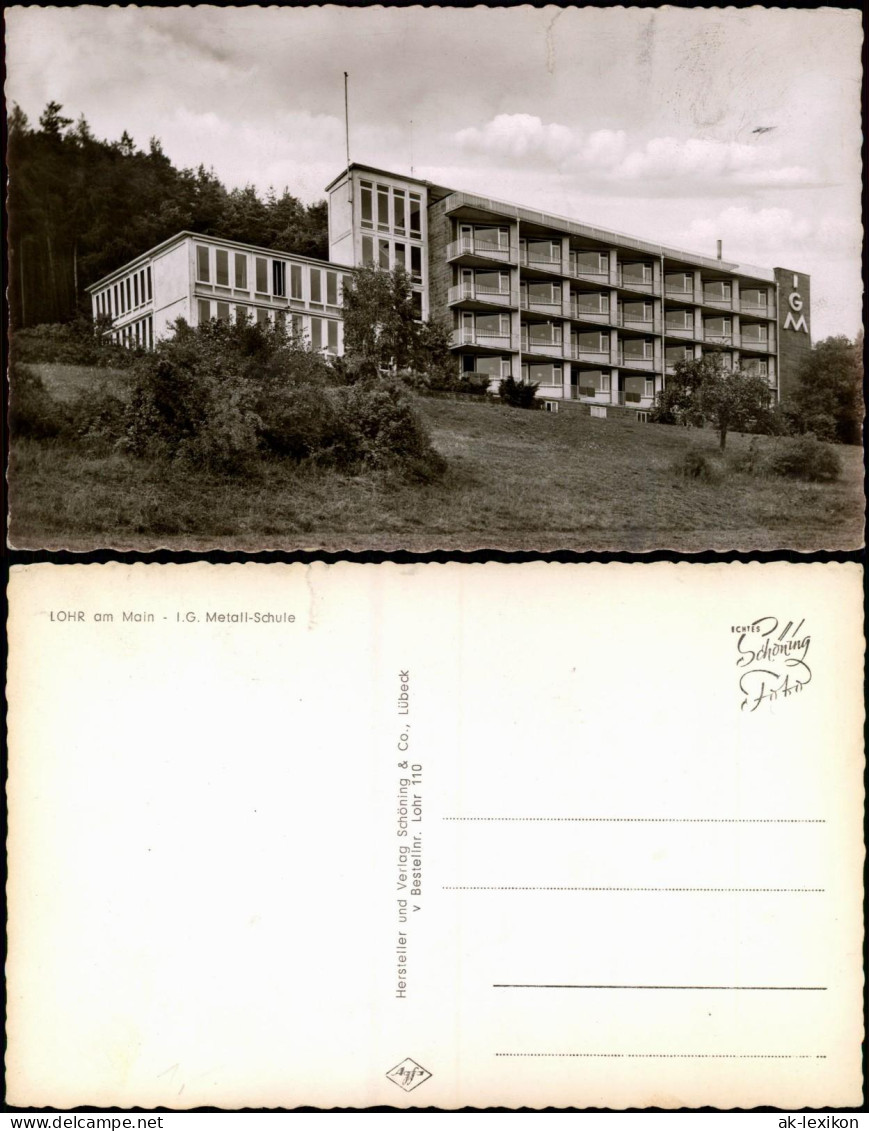 Ansichtskarte Lohr am Main I.G. Metall-Schule 1954